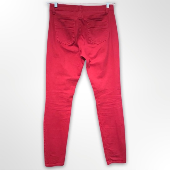 Deep Red Cotton & Spandex Weekend Jeans - Picture 2 of 6